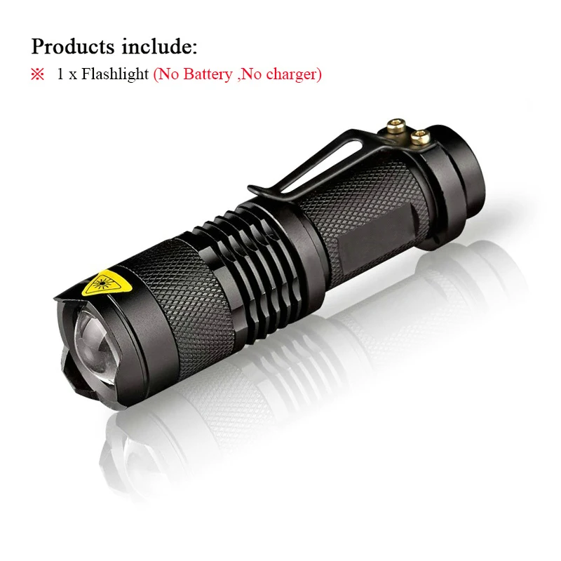 Мини-фонарик светодиодный фонарь с увеличением 2000 люменов водонепроницаемый 14500 перезаряжаемый аккумулятор или AA - Испускаемый цвет: Package A