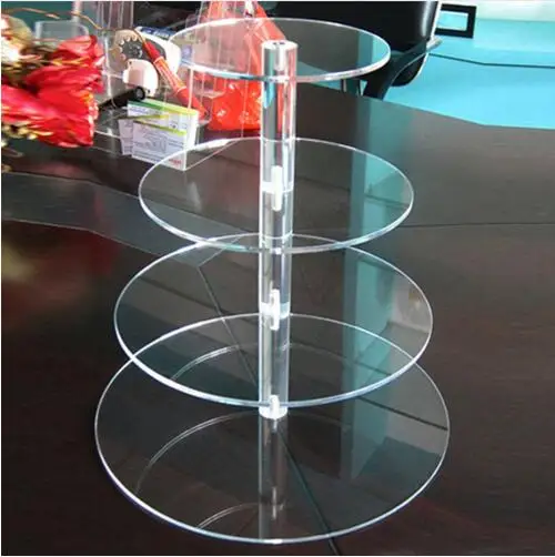

Wedding Birthday Party 2019 Display Round Cake Stand Party Holder Birthday Dessert Snack Rack Acrylic 4 Layer Transparent
