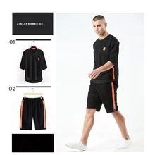 Мужской летний спортивный костюм футболка+ шорты комплекты из 2 предметов хлопковый топ и низ