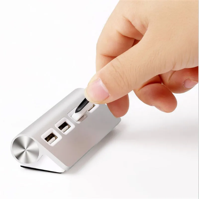 BinFul High Speed Mini 4 Port led USB Hub Splitter Aluminium Power-Bus for iMac Macbook Laptop Desktop PC Computer Peripherals