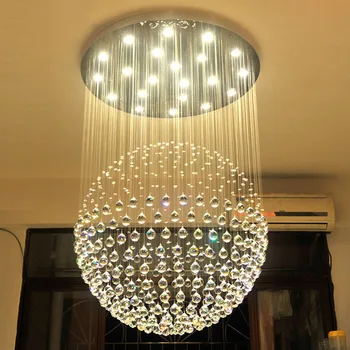 

Round Shape Lamp Luxury Modern Crystal Chandelier Light Lustres Hall Cristal Lamp Home Lighting for Flush Mounted Lights