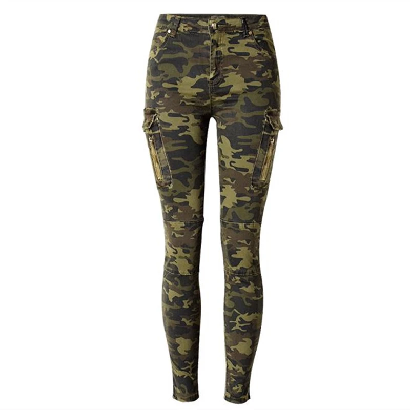 

New Fashion Elastic Pencil Pants military Camouflage jeans for women jeans mujer femme denim jean pants pantalones