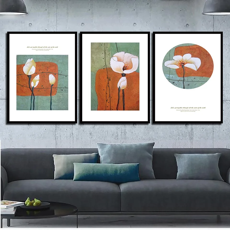 Nordic-Minimalism-Style-Pictures-Girl-S-Room-White-Flowers-Painting-Prints-Watercolor-Poster-Canvas-Wall-Art