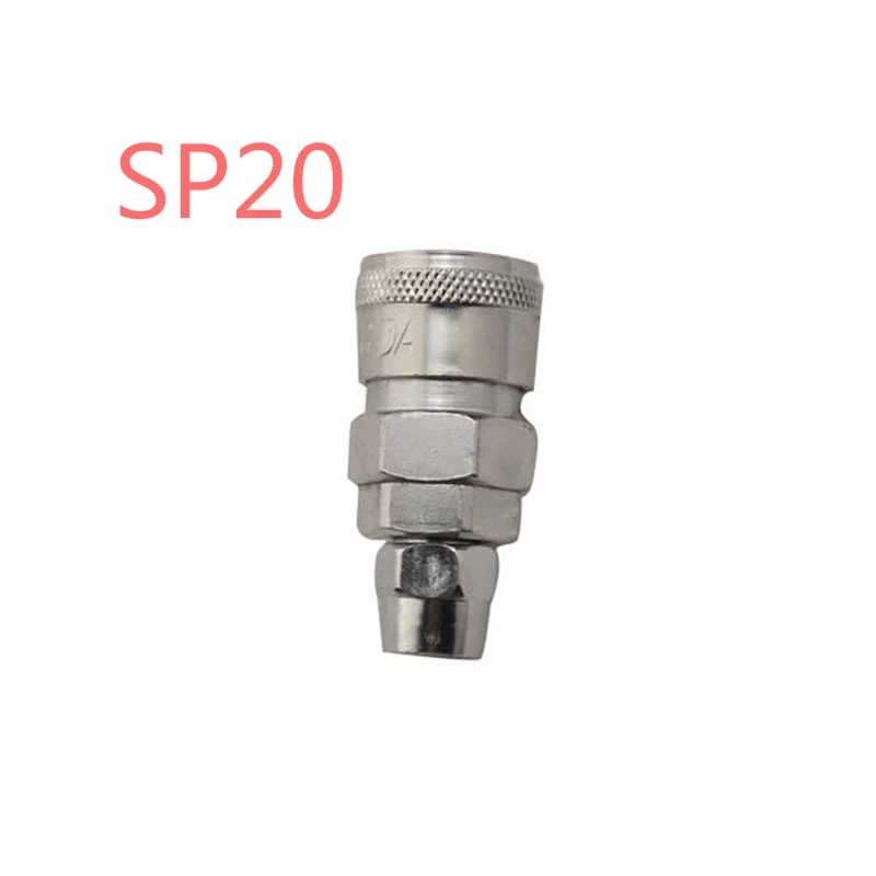 

Free Shipping 3Pcs SP20 Air Hose Fitting Straight Quick Coupler Silver Tone