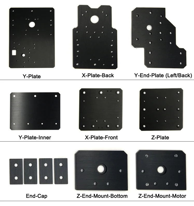 CNC DIY OOZNEST OX пластины с ЧПУ X ось Y открытая сборка фрезерный станок с ЧПУ портальная Крепежная пластина линейный Черный 3d принтер части CNC модульный комплект