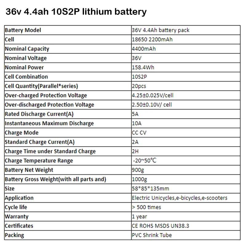 Scooter аккумулятор 36v 4.4ah Аккумулятор для скутера 10S2P 20 штук батареи внутри с PCB литиевая батарея электрический скутер