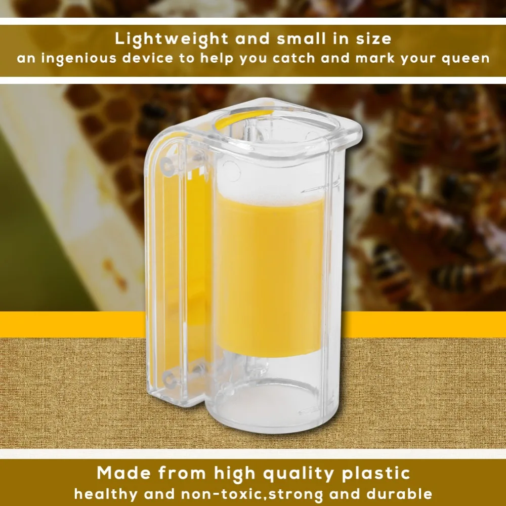 

Bee Queen Marking Catcher Plastic Queen Marking Bottle One Handed Marker Bottle Plunger Plush Beekeeper safe Tool