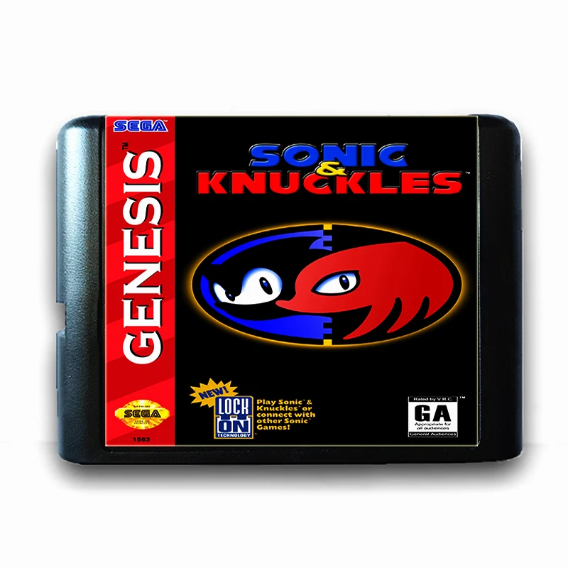 

Sonic & Kunckles for 16 bit Sega MD Game Card for Mega Drive for Genesis Video Game Console PAL USA JAP