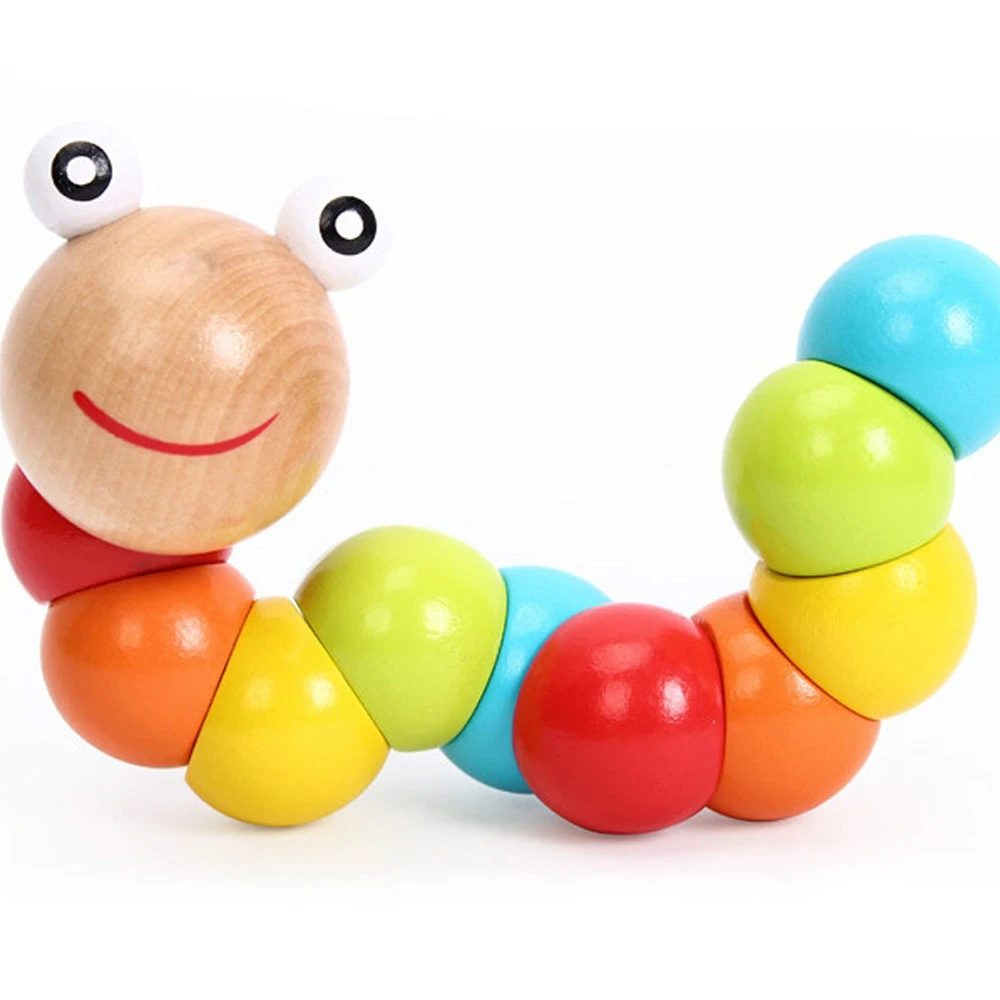 Wooden Caterpillar Toy Puzzle Baby 