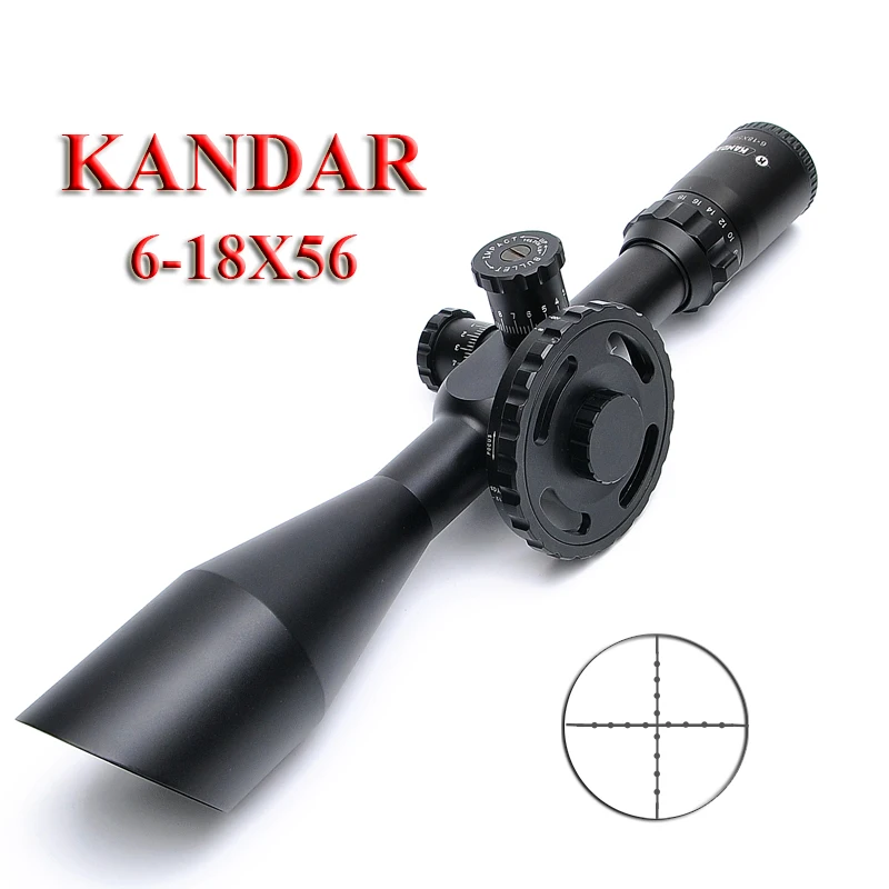 KANDAR 6-18X56 стеклянная пластина Riflescope тактический прицел длинный глаз рельеф прицел для страйкбола охотничьи прицелы