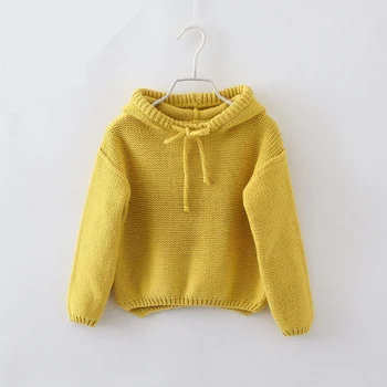 

New 2016 Girls Sweaters Children's Hooded pullover sweater Boys pullover baby girls Autumn&winter clothes Kids coat for 2-8Ages