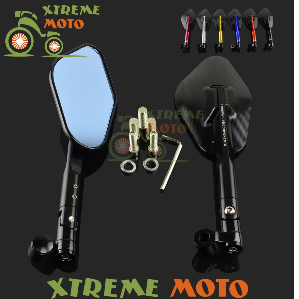 

Black Motorcycle Rear View Mirrors Universal Handlebar Side Rearview Mirror 8mm 10mm for Honda Suzuki Yamaha Kawasaki Scooter
