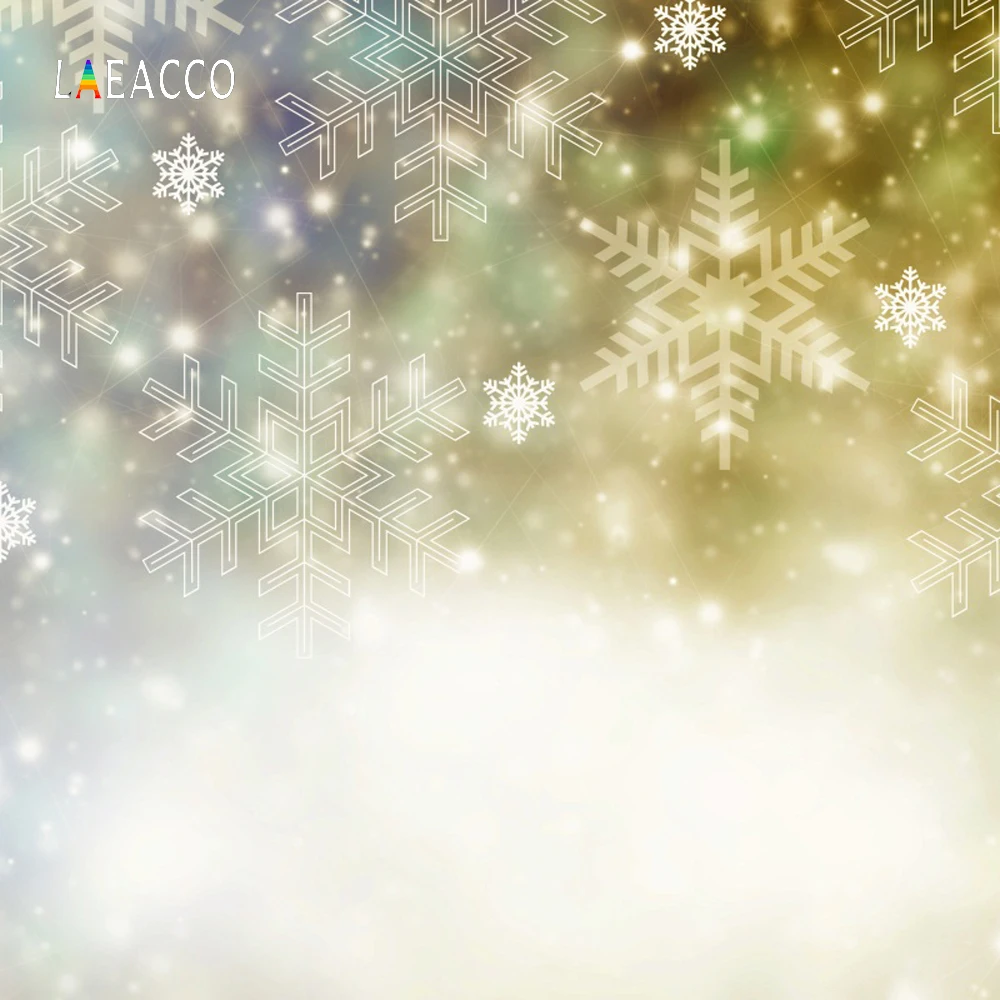 

Laeacco Photography Backgrounds Glitter Snowflake Polka Dots Light Bokeh Baby Portrait Photographic Backdrops For Photo Studio