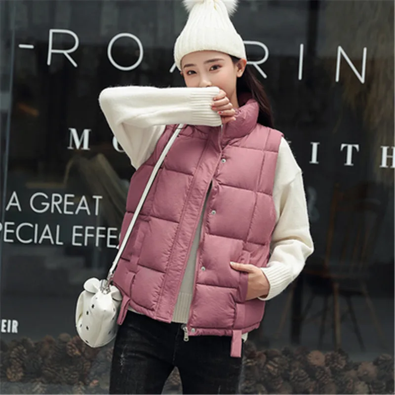 Autumn And Winter Vest Women Loose Thick Warm Down Cotton Vest Coat Female Sleeveless Jacket Casual Waistcoat Women Vest PZ1993