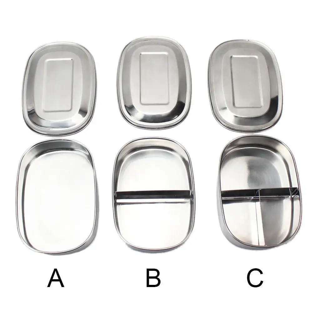 

Stainless Steel Bento Lunch Box Single/Two/Three Layer Food Container Portable Lunchbox Kitchen Rectangle Bowls