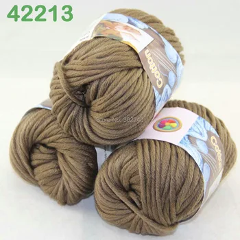 

LOT of 3 Balls X 50g Special Thick Worsted Cotton Knitting Yarn Mocha 2213