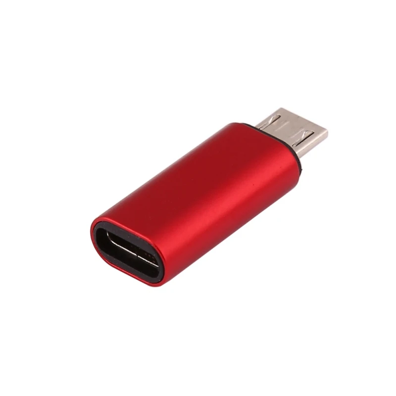 Красный Универсальный адаптер type-C USB конвертер type C для Micro USB металлический адаптер для зарядки мобильного телефона - Цвет: Красный