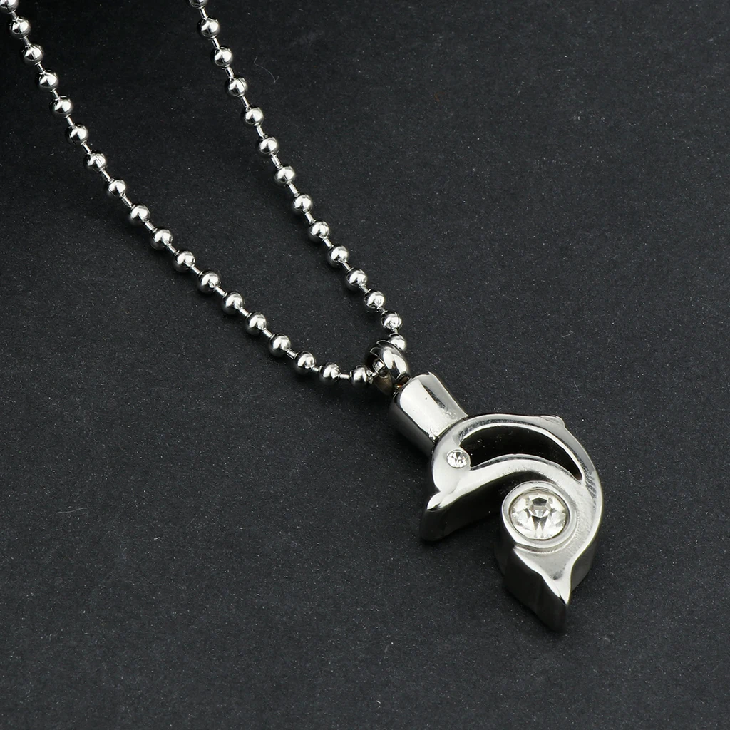 America Style Urn Ashes Locket Pendant Charm Necklace 316L Stainless Steel Tone Allergy-Free Durable Adjustable Necklace