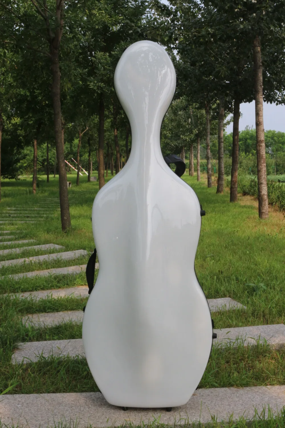 

white 4/4 Cello case fiber Composite light strong Hard Case 4/4 yinfente Brand can put two cello bows