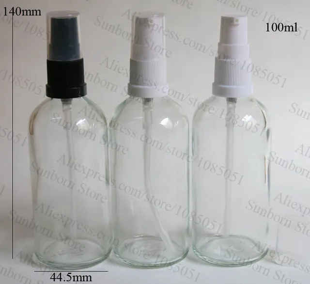 500 pcs 100 ml jelas botol kaca lotion, botol kaca batu 