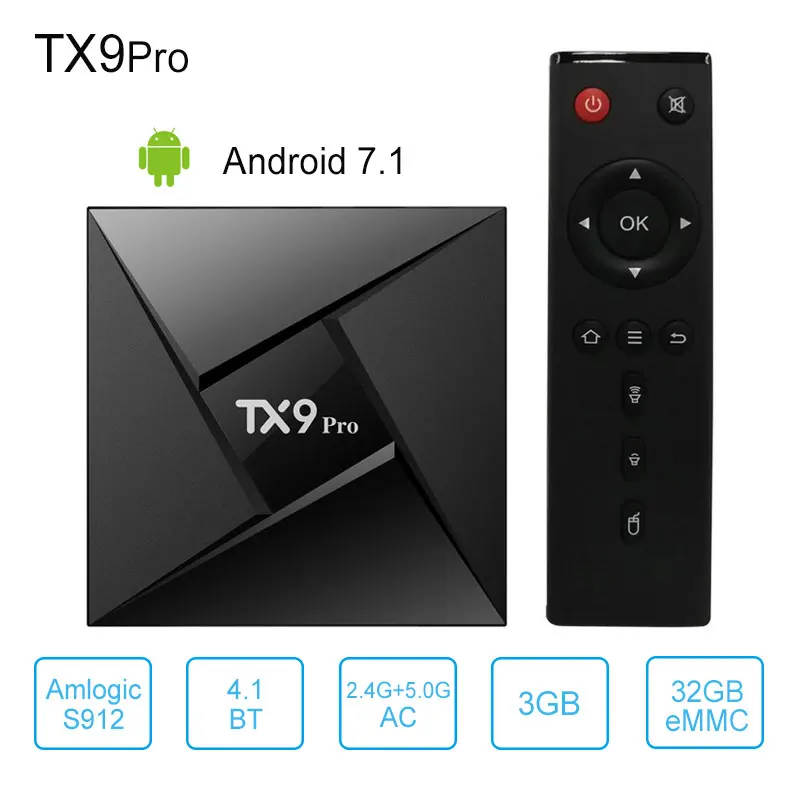  Tanix TX9 Pro Android 7.1 TV Box Amlogic S912 Octa-core CPU Set-top TV Box 3GB 32G Bluetooth 4.1 10