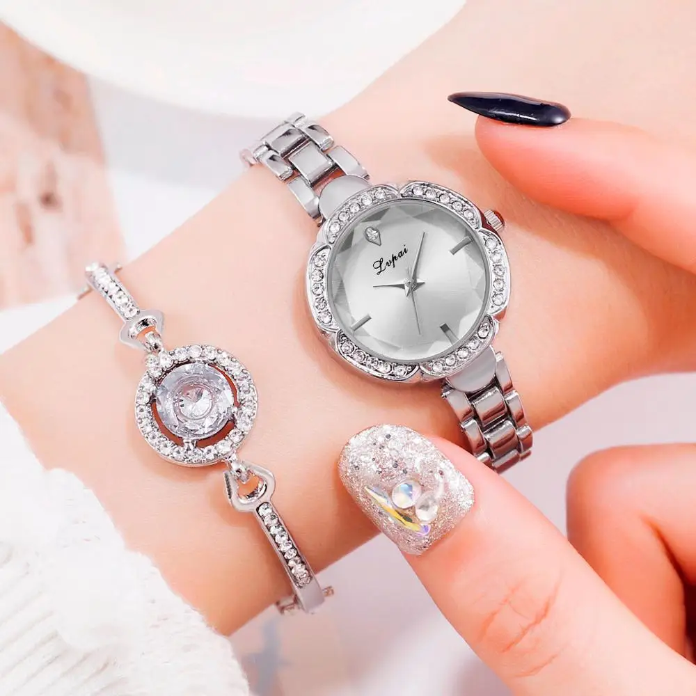 

women watches luxury Fashion Small Delicate European Beauty Simple Casual Bracelet Watch Suit rose gold geneva reloj mujer Q60