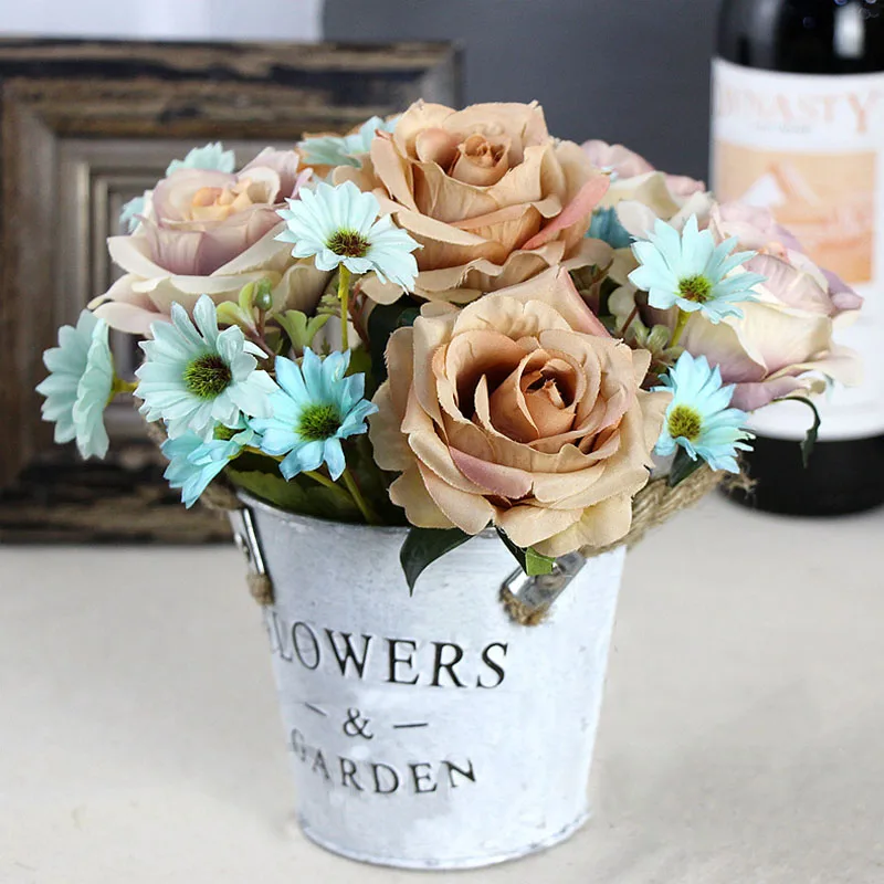 roses artificial flower bouquet wedding home decor (23)