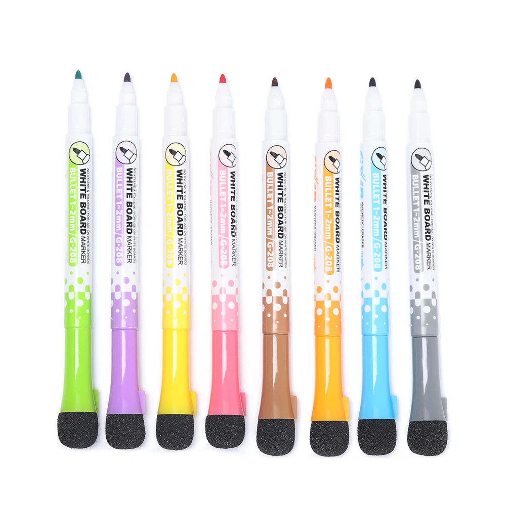 

8 colors Magnetic Whiteboard Pen Erasable Dry White Board Markers Magnet Eraser Office School Supplies 8 colors Available