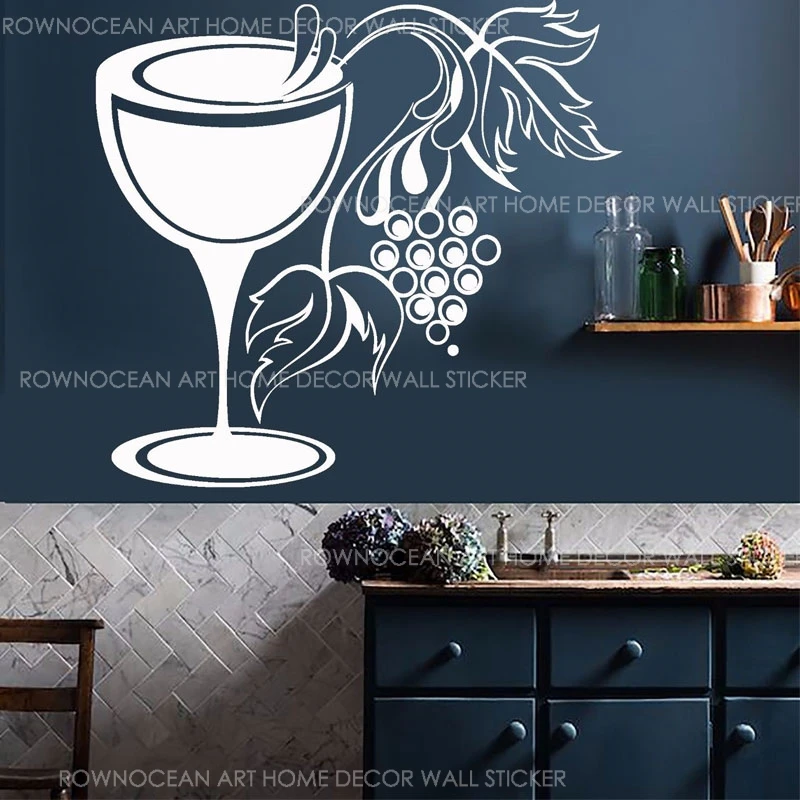 Cocktail Lounge Design Wall Art Vinyl Stickers Wine Glass Transfer Murals Decals