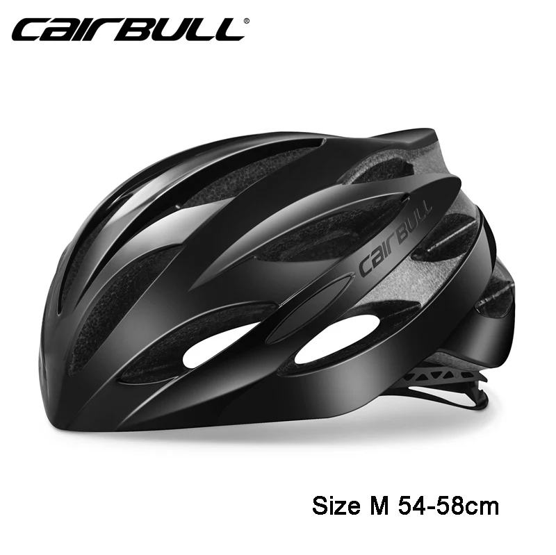 CAIRBULL велосипедные шлемы Mtb дорожный шлем для мужчин и женщин EPS+ PC сверхлегкие шлемы Capacete da bicicleta велосипедный шлем 54-62 см - Цвет: Black M