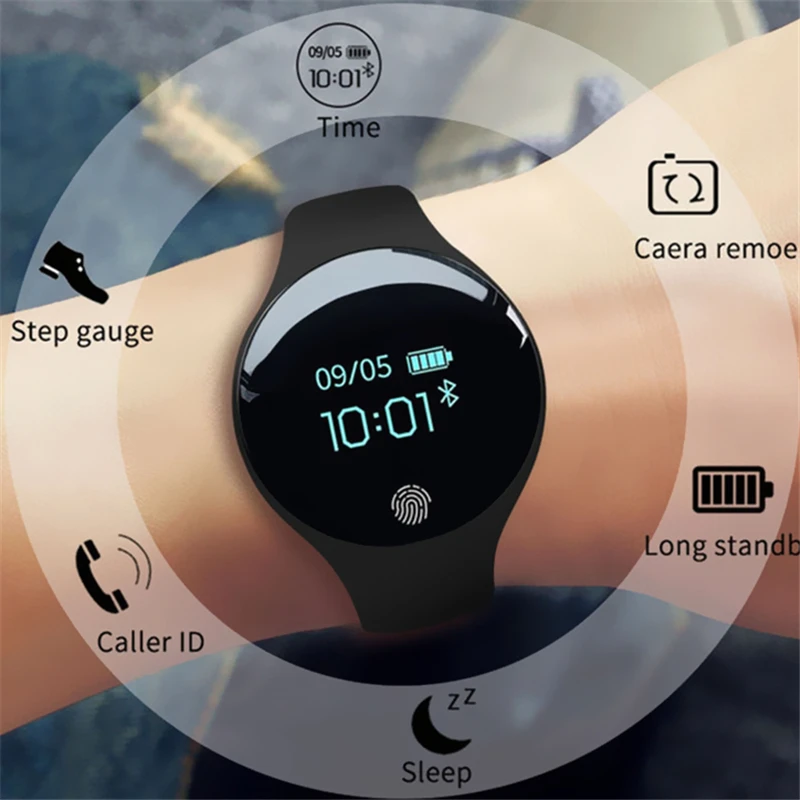 

SANDA Bluetooth Smart Wristband Bracelet Fitness Tracker Touch Screen LED Message Call Waterproof Heart Rate Time Smartband SD01