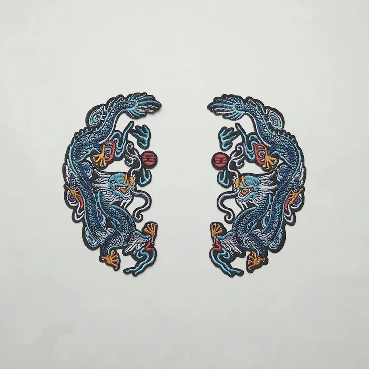 

dragon pair 20*10cm applique patches vintage embroidered sew on patch applique jacket patches for clothes parches para la ropa