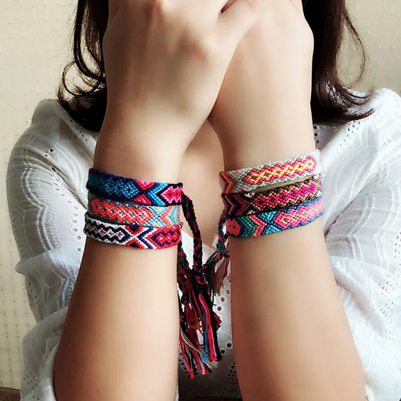 New Bohemian Weave Cotton Bracelet Girl Brazilian Rope String Handmade Bracelets for Women | Украшения и аксессуары