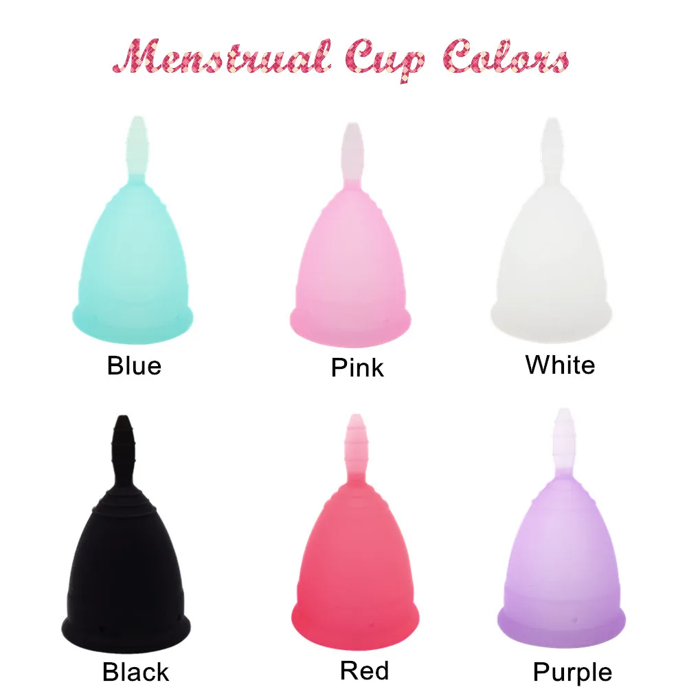 Красочные многоразовые чашки для Womem коллектора медицинского класса силиконовые менструальные с стерилизацией чашки женской гигиены