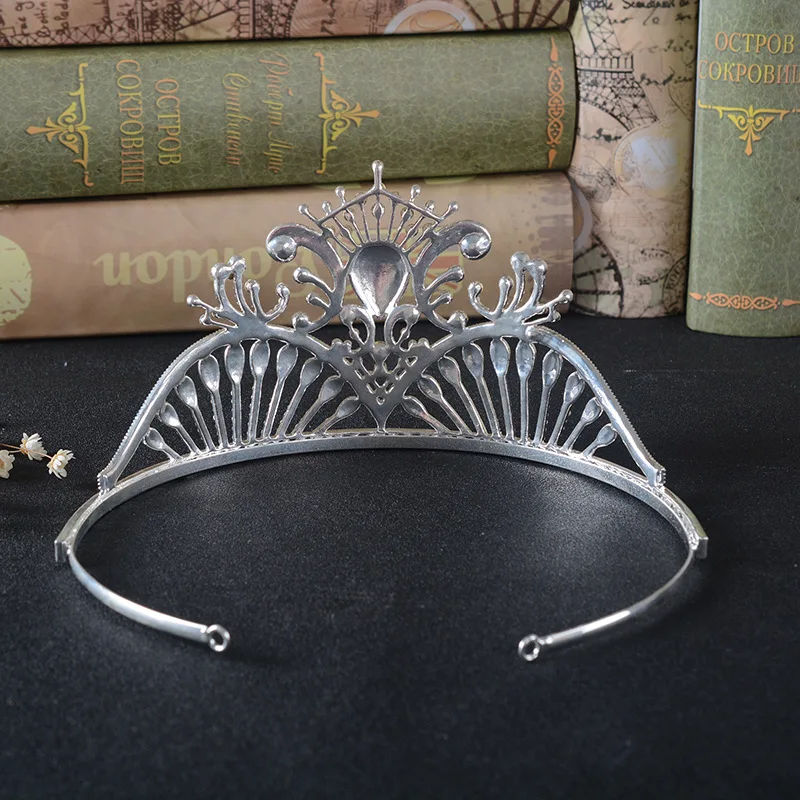 Frete grátis personalizado grande tiara concurso alto Rainha tiara de Strass tiara de noiva festa decoração da menina coroa tiara de prata (5)