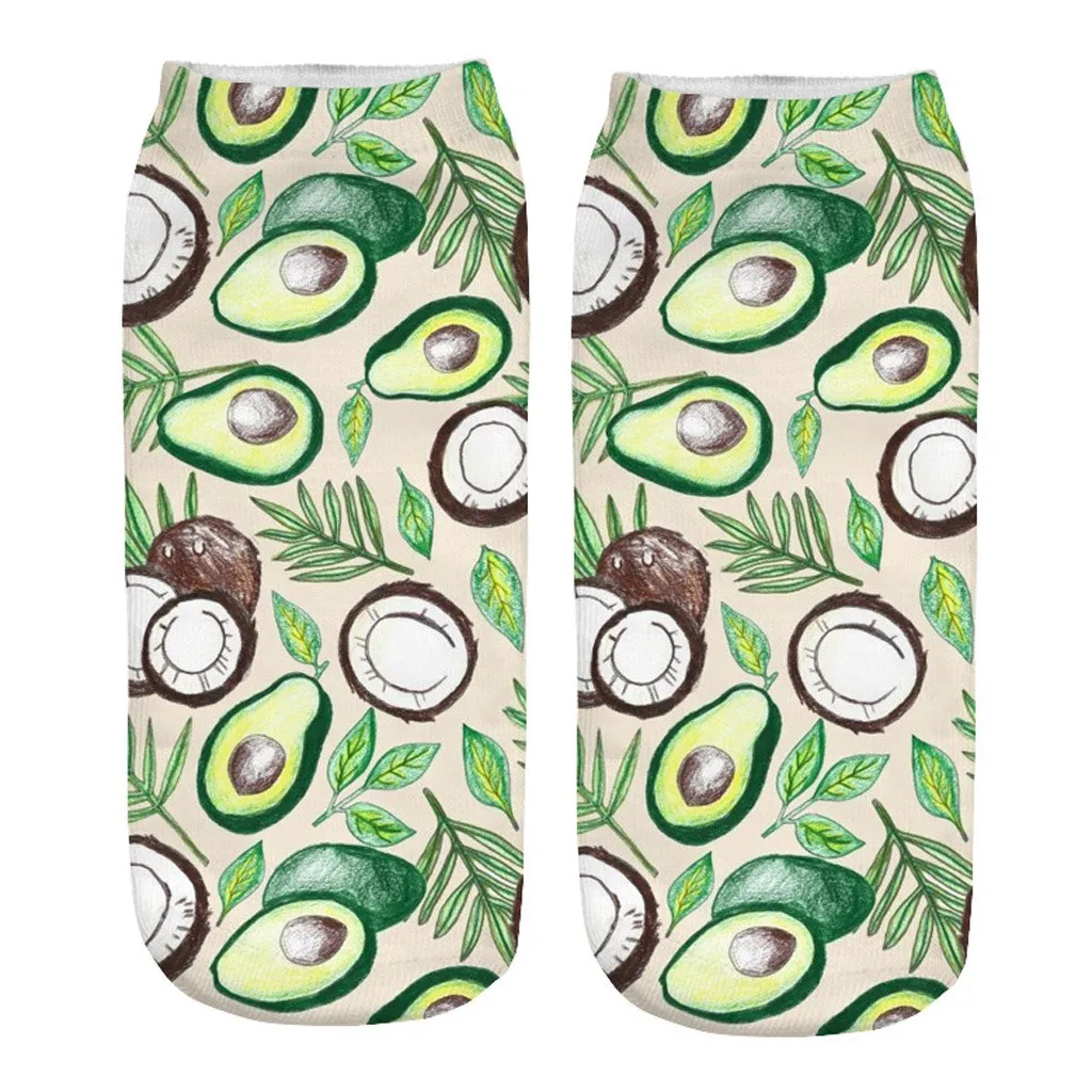 Носки с объемным рисунком; забавные милые короткие носки с забавным принтом фруктов; Прямая поставка; Jan30 - Цвет: E