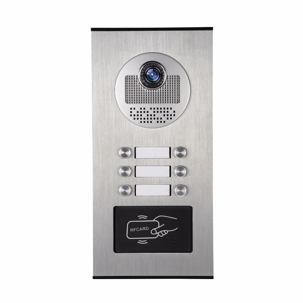 Yobangsecurity 7 дюймов Видеодомофоны домашнее видео домофон Дверные звонки дверной звонок RFID Система контроля доступа для 6 Единица квартира