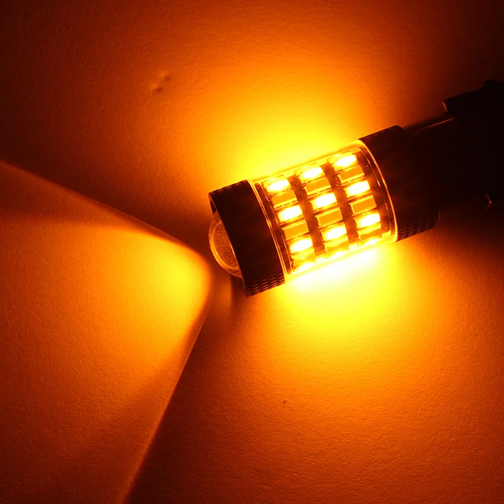 YSY 2 шт. белый + янтарный T20 7440 W21W 4014 60 SMD светодиодный неполярный без ошибок Canbus