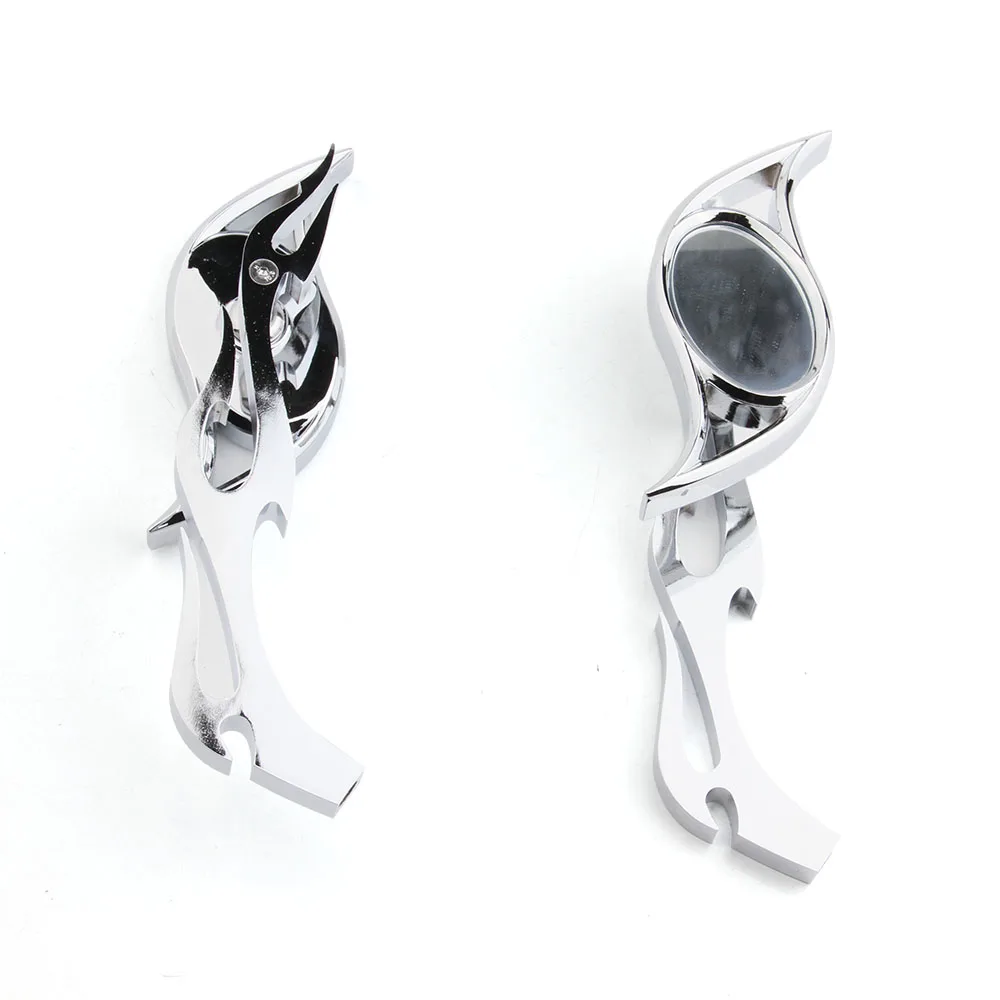 Pair Universal Motorcycle Rearview Side Mirrors Motorbike Rear View accessories CHROME For Harley Dyna Wide Glide Chopper Bobber