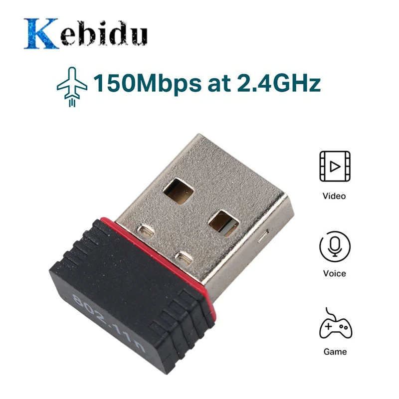 

Small150Mbps RTL8188EU USB Wifi Adapter 802.11n Antenna USB Wireless Receiver Dongle Network Card External Wi-Fi 8188