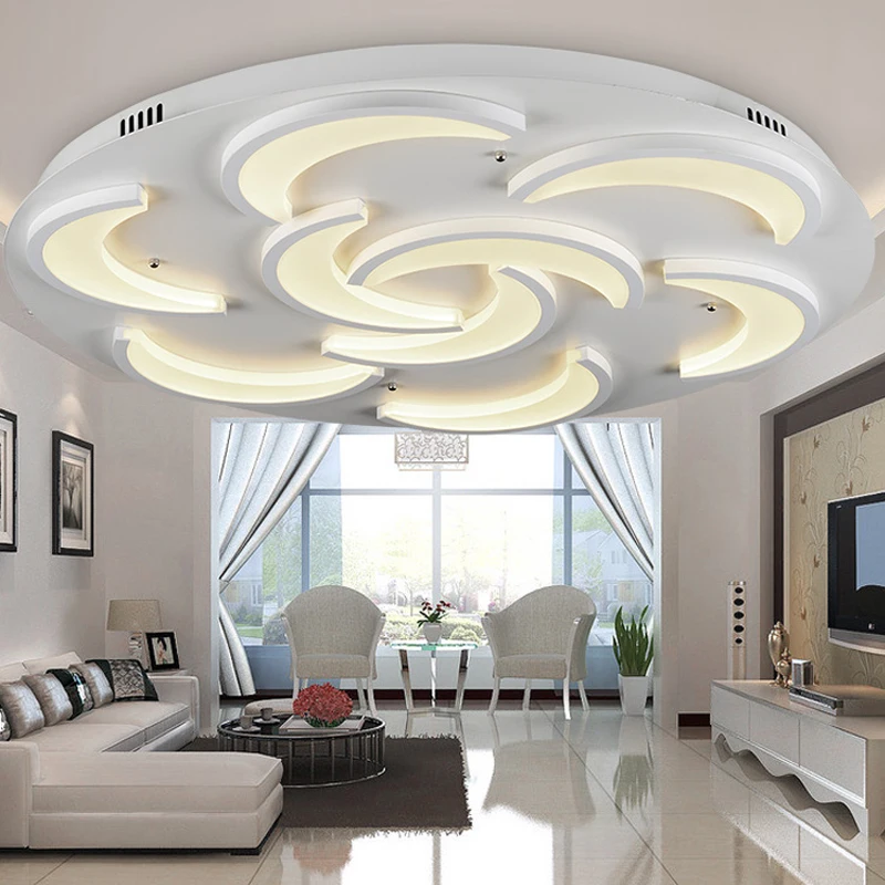 Moderno salón minimalista lámpara de techo led diamante redondo de acrÃlico dormitorio de la lámpara restaurante.jpg Lampara de salon