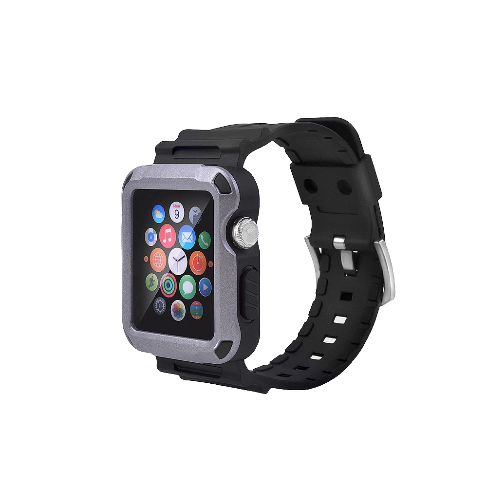 For Apple Watch Case 38mm /42mm Tough Full Case with Strap Bands & Built-in Screen Shield for Apple Watch Series 1