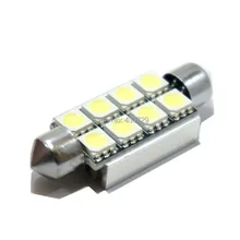 50 шт. Festoon 8 SMD 5050 светодиодный CANBUS 39 мм 41 мм 42 мм купол салона автомобиля Чтение номерного знака багажный фонарь без ошибок 12 В