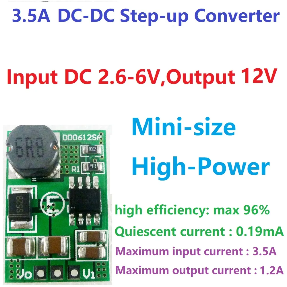 Convertidor de refuerzo de 12V/1,2a para DC DC, 3V, 3,3 V, 3,7 V, 5V a 12V, regulador de voltaje