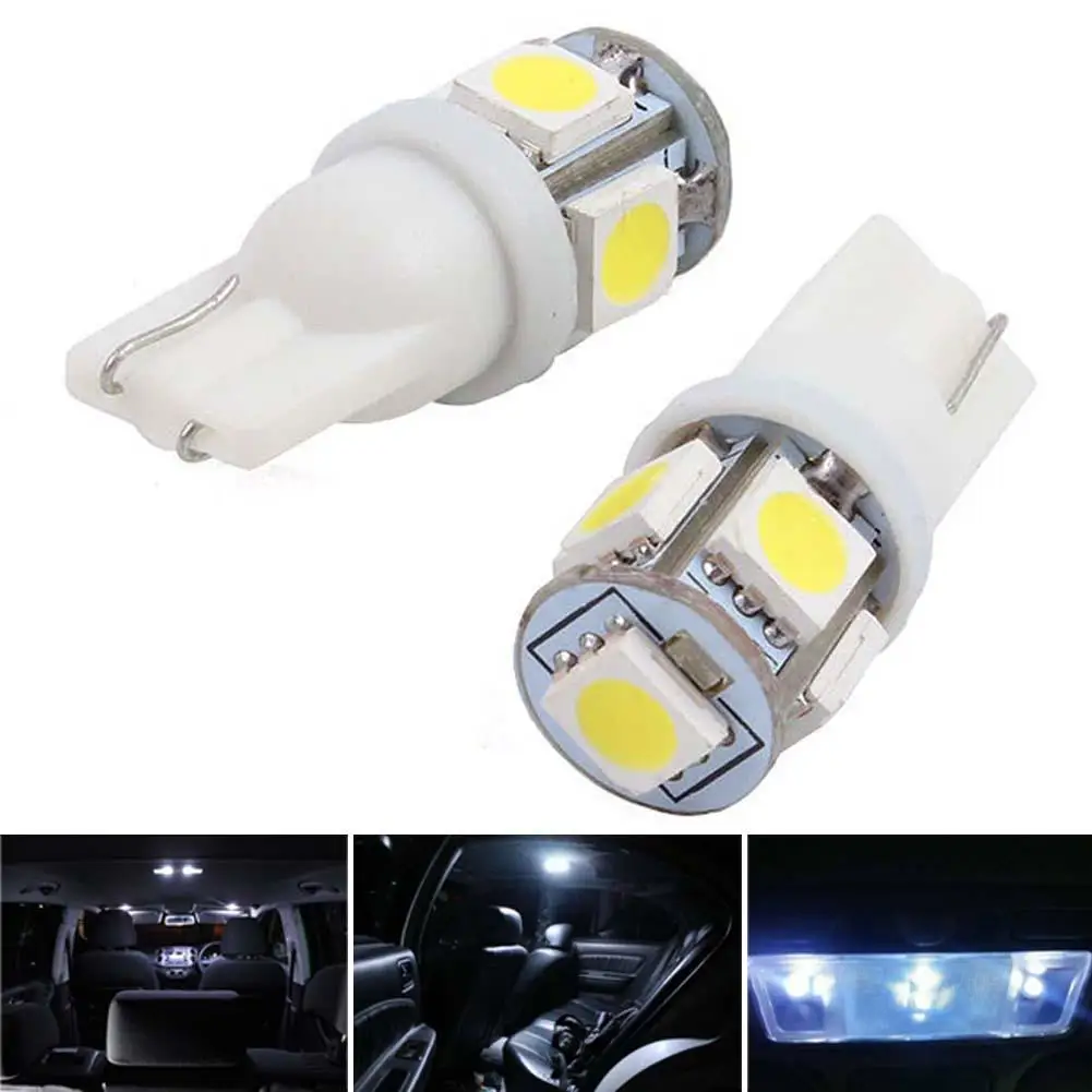 

2pcs 194 168 2825 5-5050 SMD LED White Super Bright Car Lights Lamp Bulb Luxury High Quality Car Light Source