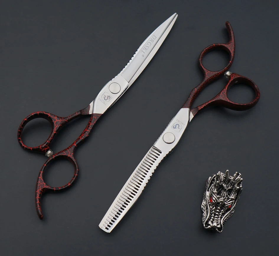 [DRGSKL] NEW nonslip hair cut scissors high quality solo professional barber hairdressing scissors hair thinning shears 6.0 inch