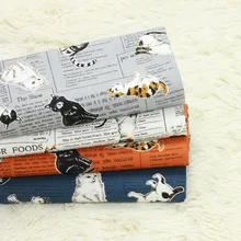 Половина ярда утолщенная хлопковая ткань с английскими буквами кошка, ручная работа DIY рот Золотая посылка Сумка Одежда Ткань хлопок B305