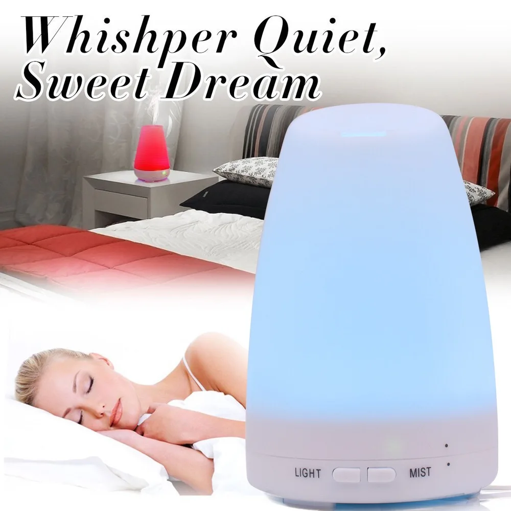 

400ml 7 Color Changing Light Air Humidifier Essential Oil Diffuser Aroma Electric Aroma Diffuser Mist Maker for Home-Wood office