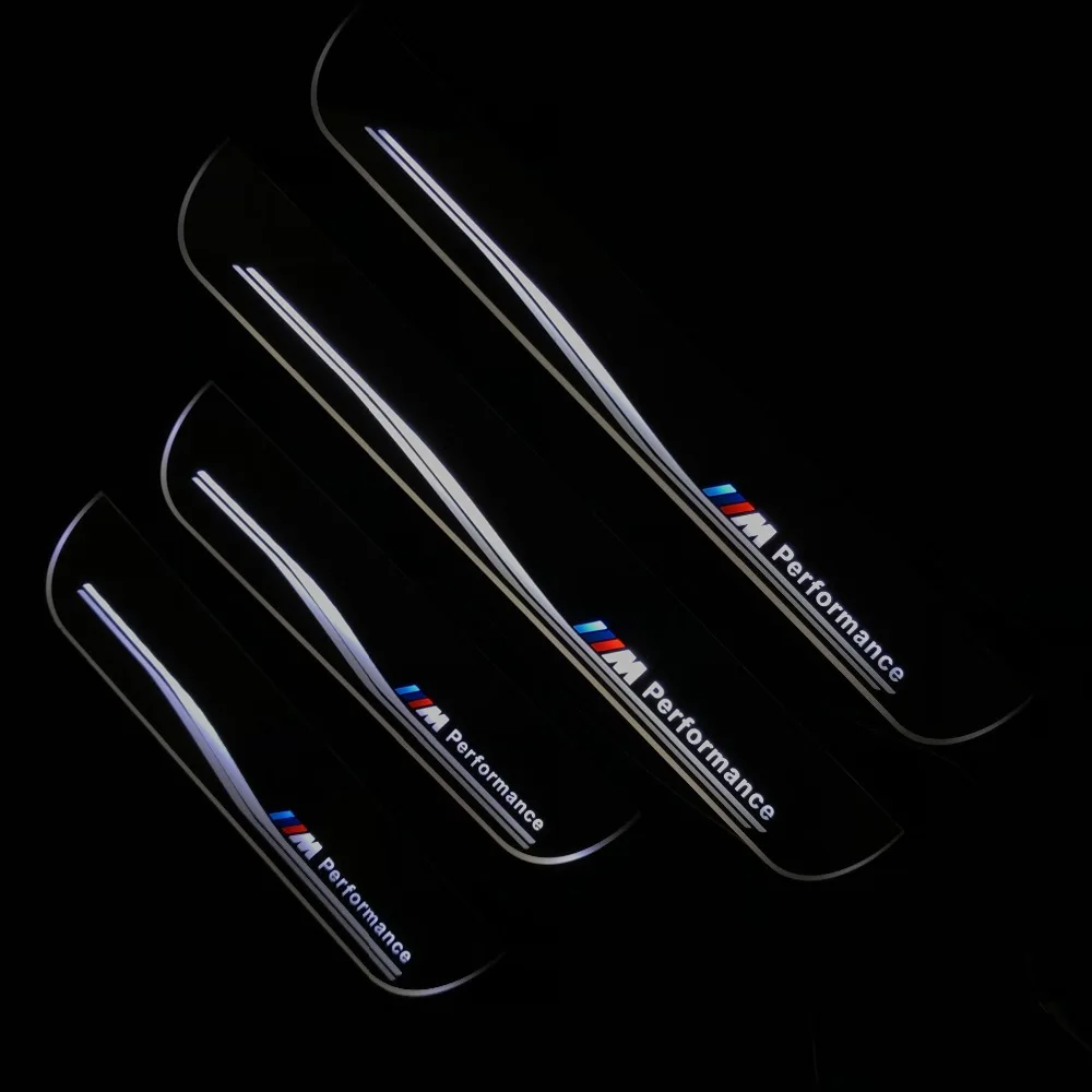 

RQXR led moving door scuff for bmw e60 dynamic door sill plate flat lining overlay flow/fixed light, 4pcs