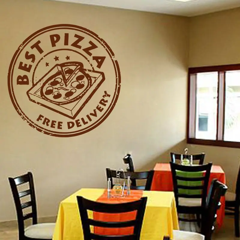 DCTAL Pizza Sticker Food Decal Poster Vinyl Art Wall Decals Pegatina Quadro Parede Decor Mural Pizza Sticker